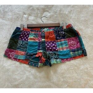 Aerie Womens Shorts Size Small Patchwork Low Rise Multi Print Y2k Vintage